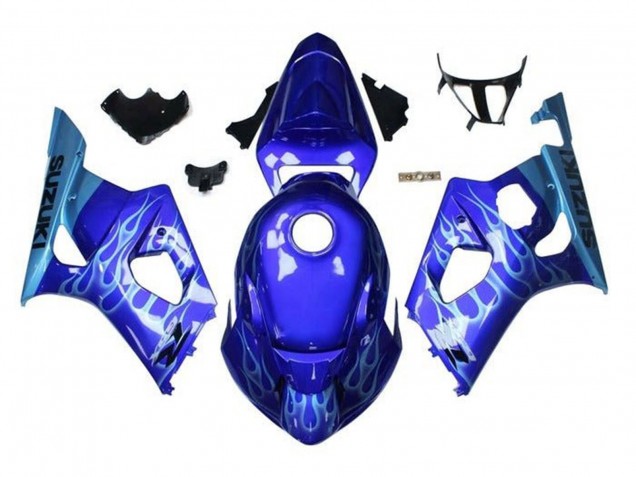 Compra Carenados Moto Suzuki GSXR 1000 2003-2004 - Azul Azul Claro Blanco Llama