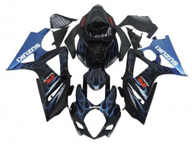 Compra Carenados Moto Suzuki GSXR 1000 2005-2006 - Negro Azul Claro Llama