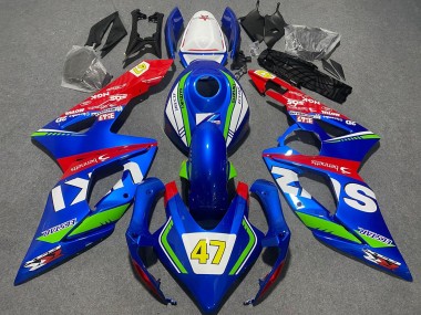 Compra Carenados Moto Suzuki GSXR 1000 2005-2006 - Azul Verde Blanco Rojo 47 Carrera