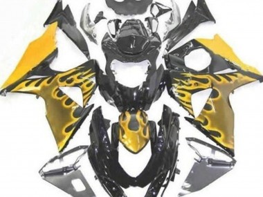 Compra Carenados Moto Suzuki GSXR 1000 2009-2016 - Negro Brillante Amarillo Llama