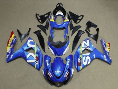 Compra Carenados Moto Suzuki GSXR 1000 2009-2016 - Azul Blanco Amarillo Raya