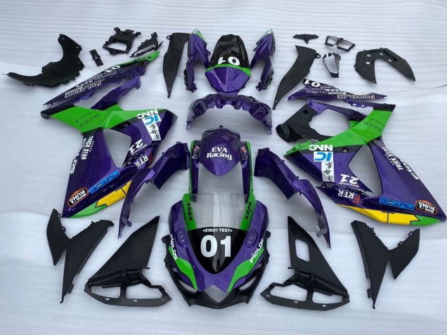 Compra Carenados Moto Suzuki GSXR 1000 2009-2016 - Púrpura Verde Negro Amarillo 01