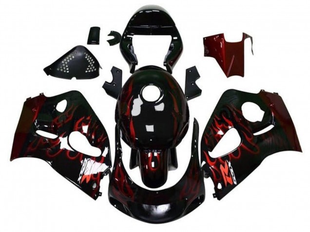 Compra Carenados Moto Suzuki GSXR 600 / GSXR 750 1996-2000 - Negro Rojo Llama