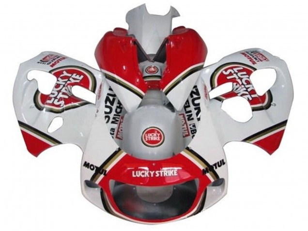 Compra Carenados Moto Suzuki GSXR 600 / GSXR 750 1996-2000 - Blanco Rojo Lucky Strike