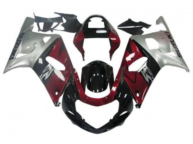 Compra Carenado Moto Suzuki GSXR 600 / GSXR 750 2001-2003 - Plata Rojo Negro Brillante