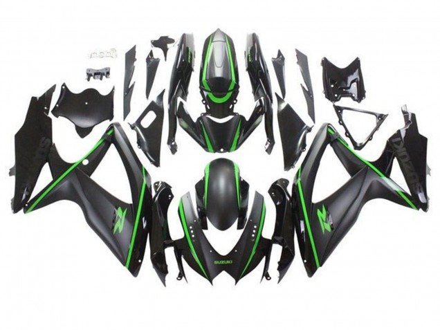 Compra Carenados Moto Suzuki GSXR 600 / GSXR 750 2008-2010 - Negro Mate Verde Raya