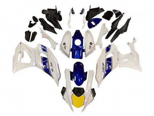Compra Carenados Moto Yamaha YZF R7 2021-2024 - Blanco Amarillo Azul Raya