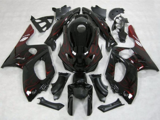 Compra Carenados Moto Yamaha YZF600R Thundercat 1996-2007 - Negro Brillante Rojo Llama