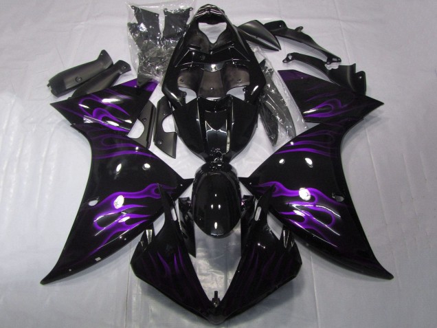 Compra Carenados Moto Yamaha YZF 1000 R1 2009-2011 - Negro Brillante Púrpura Llama