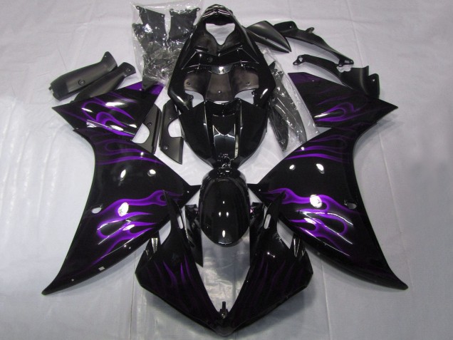 Compra Carenados Moto Yamaha YZF 1000 R1 2012-2014 - Negro Brillante Púrpura Llama