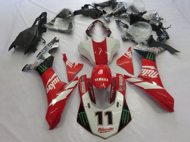 Compra Carenados Moto Yamaha YZF 1000 R1 2015-2019 - Blanco Rojo Negro Verde Monstruo Milwaukee 11