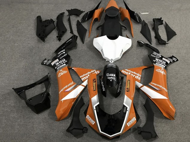 Compra Carenados Moto Yamaha YZF 1000 R1 2020-2025 - Naranja Blanco Negro Brillante Sam