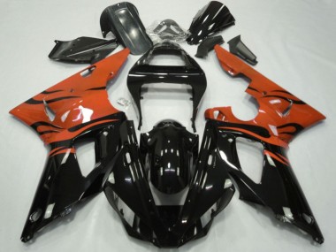 Compra Carenados Moto Yamaha YZF 1000 R1 2000-2001 - Naranja Negro Brillante Llama