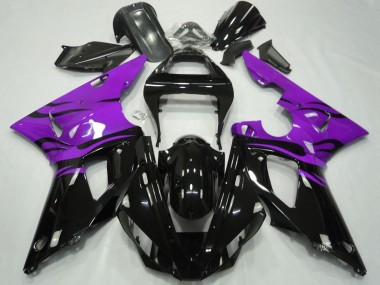 Compra Carenados Moto Yamaha YZF 1000 R1 2000-2001 - Púrpura Negro Brillante Llama