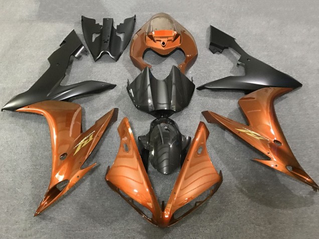 Compra Carenados Moto Yamaha YZF 1000 R1 2004-2006 - Naranja Falso FibraCarbono Negro Mate