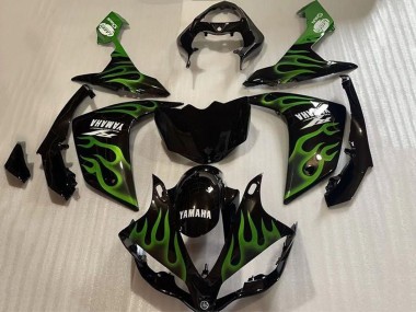 Compra Carenados Moto Yamaha YZF 1000 R1 2007-2008 - Negro Brillante Verde Llama
