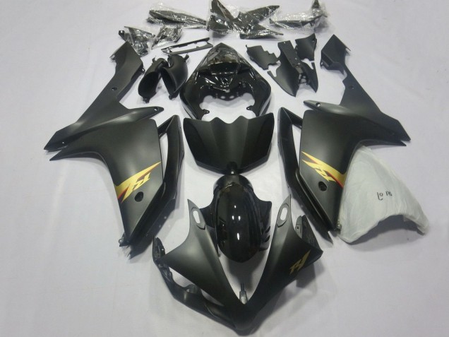 Compra Carenados Moto Yamaha YZF 1000 R1 2007-2008 - Negro Brillante Negro Mate Oro Calcomanía