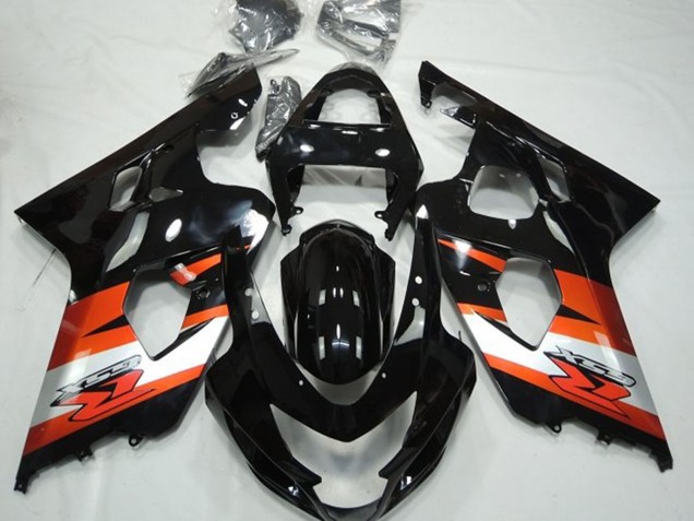 Compra Carenados Moto Suzuki GSXR 600 / GSXR 750 2004-2005 - Negro Brillante Naranja Blanco Calcomanía