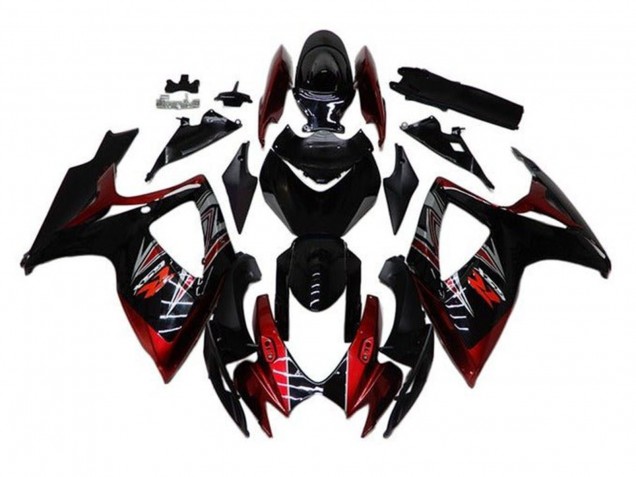 Compra Carenados Moto Suzuki GSXR 600 / GSXR 750 2006-2007 - Negro Brillante Rojo