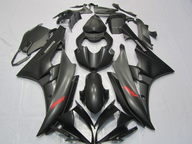 Compra Carenados Moto Yamaha YZF R6 2006-2007 - Negro Mate Rojo Calcomanías