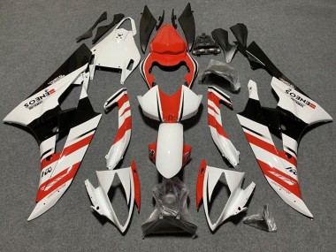 Compra Carenados Moto Yamaha YZF R6 2006-2007 - Blanco Naranja Negro Brillante Raya