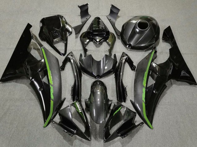 Compra Carenados Moto Yamaha YZF R6 2008-2016 - Negro FibraCarbono Estilo Verde