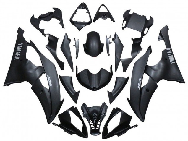 Compra Carenados Moto Yamaha YZF R6 2008-2016 - Negro Mate Plata Calcomanías