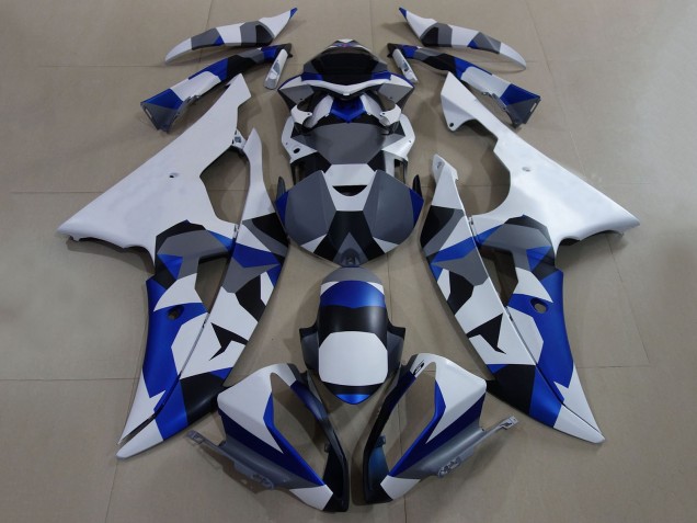 Compra Carenados Moto Yamaha YZF R6 2008-2016 - Blanco Azul Gris Camouflage