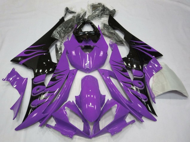 Compra Carenados Moto Yamaha YZF R6 2008-2016 - Púrpura Negro Brillante Llama