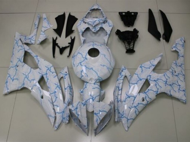 Compra Carenados Moto Yamaha YZF R6 2008-2016 - Blanco Azul Claro Iluminación