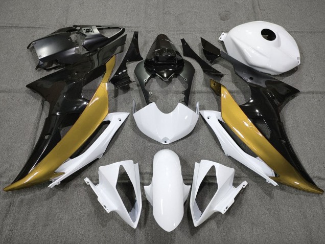 Compra Carenados Moto Yamaha YZF R6 2008-2016 - Blanco Oro Negro Brillante