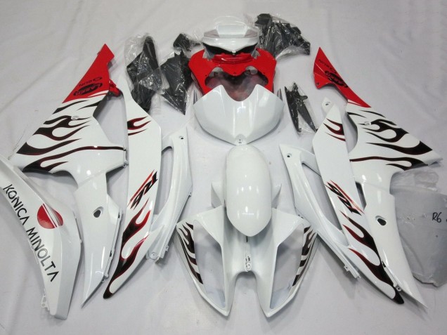 Compra Carenados Moto Yamaha YZF R6 2008-2016 - Blanco Rojo Negro Llama