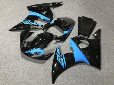 Compra Carenados Moto Yamaha YZF R6 2005 - Negro Brillante Azul Claro