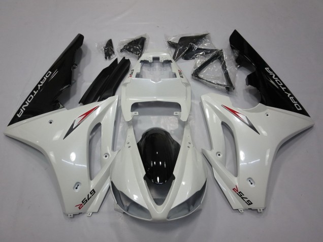 Compra Carenado Moto Triumph Daytona 675 Triple 2009-2012 - Blanco Negro Brillante