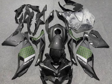 Compra Carenados Moto Kawasaki ZX4R ZX-4RR 2019-2025 - Falso FibraCarbono Verde Gris