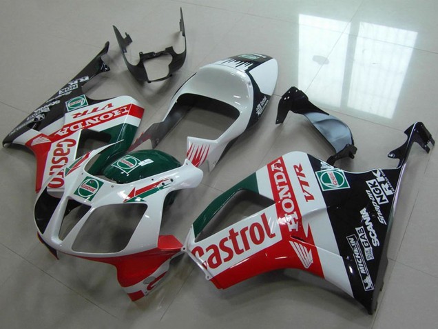 Compra Carenado Moto Honda VTR1000 2000-2006 - Blanco Rojo Verde Negro Brillante Castrol