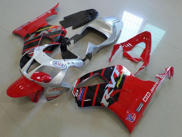 Compra Carenados Moto Honda VTR1000 2000-2006 - Plata Rojo Negro Brillante Raya