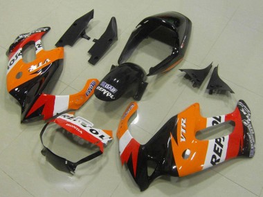 Compra Carenados Moto Honda VTR1000F 1997-2005 - Naranja Blanco Rojo Negro Brillante Repsol