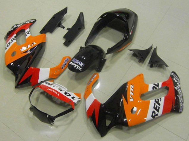 Compra Carenados Moto Honda VTR1000F 1997-2005 - Naranja Blanco Rojo Negro Brillante Repsol