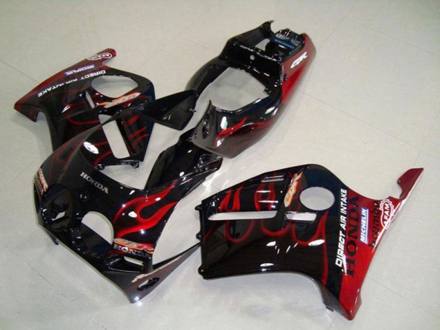 Compra Carenados Moto Honda CBR250RR MC19 1988-1989 - Negro Brillante Rojo Llama