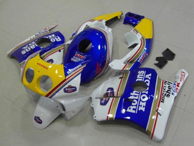 Compra Carenados Moto Honda CBR250RR MC22 1990-1998 - Blanco Azul Amarillo Rothmans