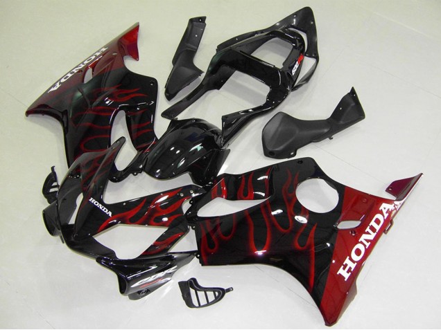 Compra Carenados Moto Honda CBR600 F4i 2001-2003 - Negro Brillante Rojo Llama