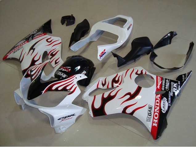 Compra Carenados Moto Honda CBR600 F4i 2001-2003 - Blanco Rojo Negro Brillante Llama