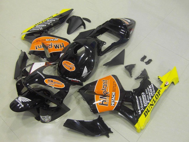 Compra Carenados Moto Honda CBR600RR 2003-2004 - Negro Brillante Naranja Amarillo Hm Plant Dunlop