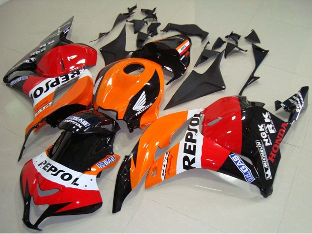 Compra Carenado Moto Honda CBR600RR 2009-2012 - Naranja Blanco Rojo Negro Brillante Repsol