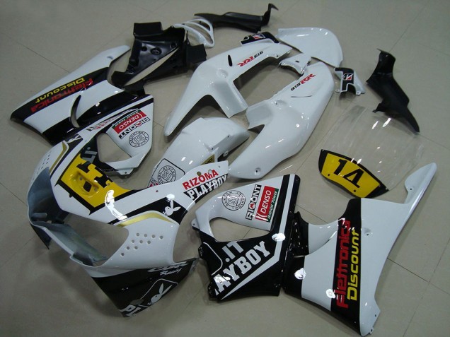 Compra Carenados Moto Honda CBR900RR 919 1998-1999 - Blanco Amarillo Negro Brillante Playboy 14