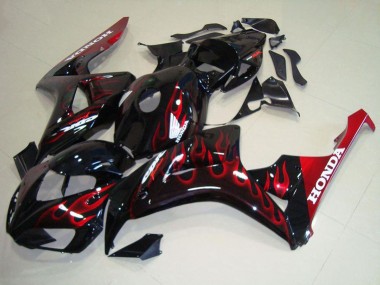Compra Kits Carenado Moto Honda CBR1000RR 2006-2007 - Negro Brillante Rojo Llama