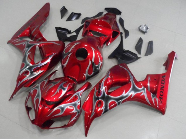 Compra Carenados Moto Honda CBR1000RR 2006-2007 - Rojo Negro Plata Llama