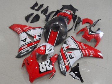 Compra Carenados Moto Honda CBR1000RR 2008-2011 - Blanco Rojo Negro Mate Dunlop Fiamm 88