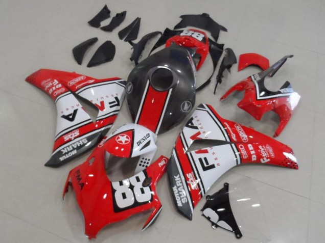 Compra Carenados Moto Honda CBR1000RR 2008-2011 - Blanco Rojo Negro Mate Dunlop Fiamm 88
